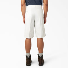 Loose Fit Flat Front Work Shorts, 13"