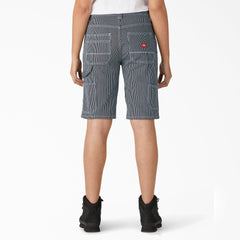 Women's Relaxed Fit Hickory Stripe Carpenter Shorts, 11"