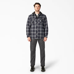 Flannel Hooded Shirt Jacket