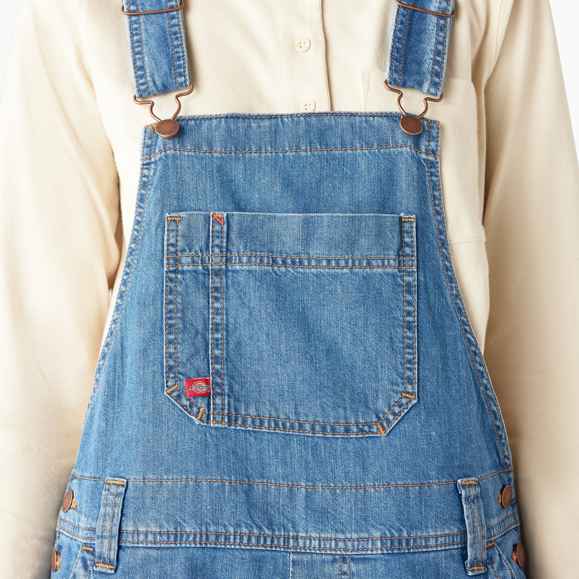 Women's Relaxed Fit Bib Shortalls, 7"