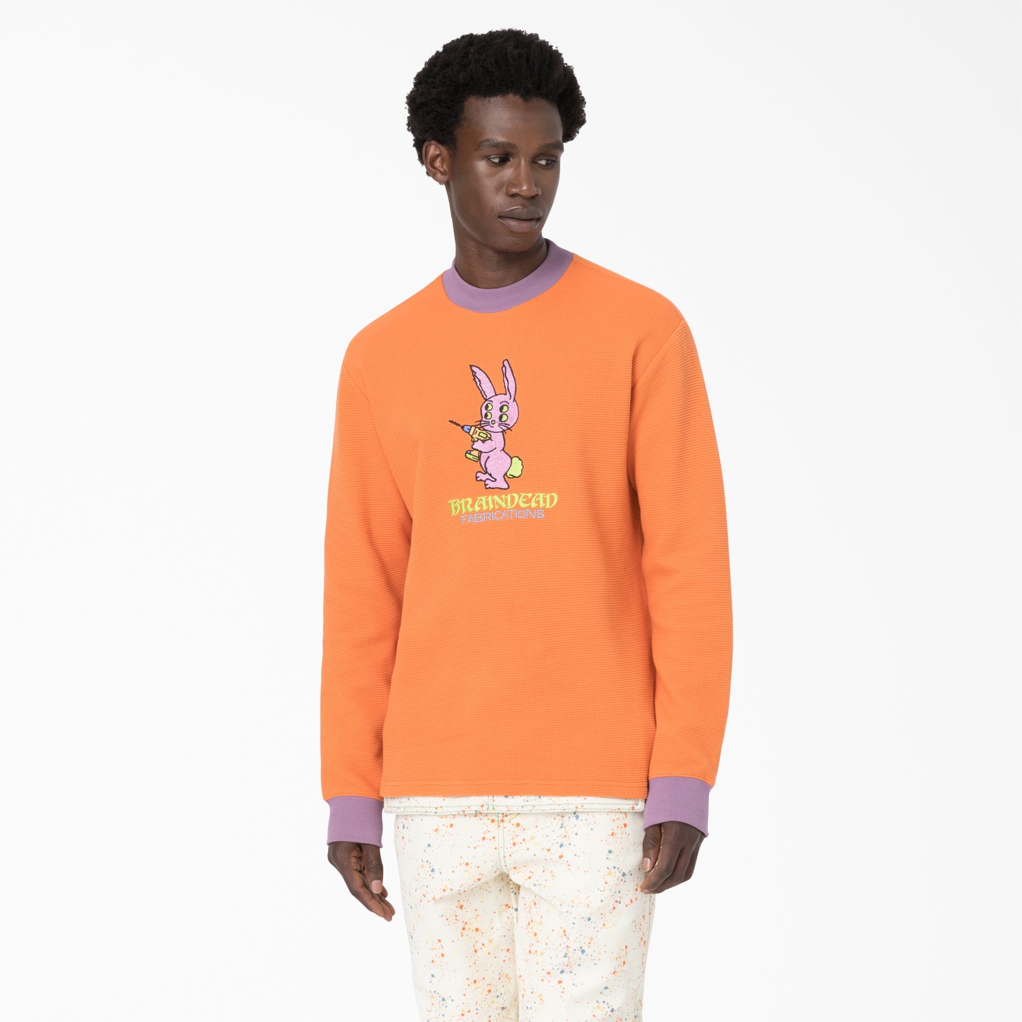 Brain Dead Embroidered Waffle Knit Sweater