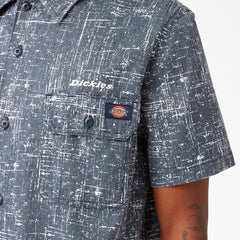 Twill Button-Up Short Sleeve Work Shirt