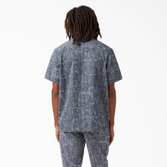 Twill Button-Up Short Sleeve Work Shirt