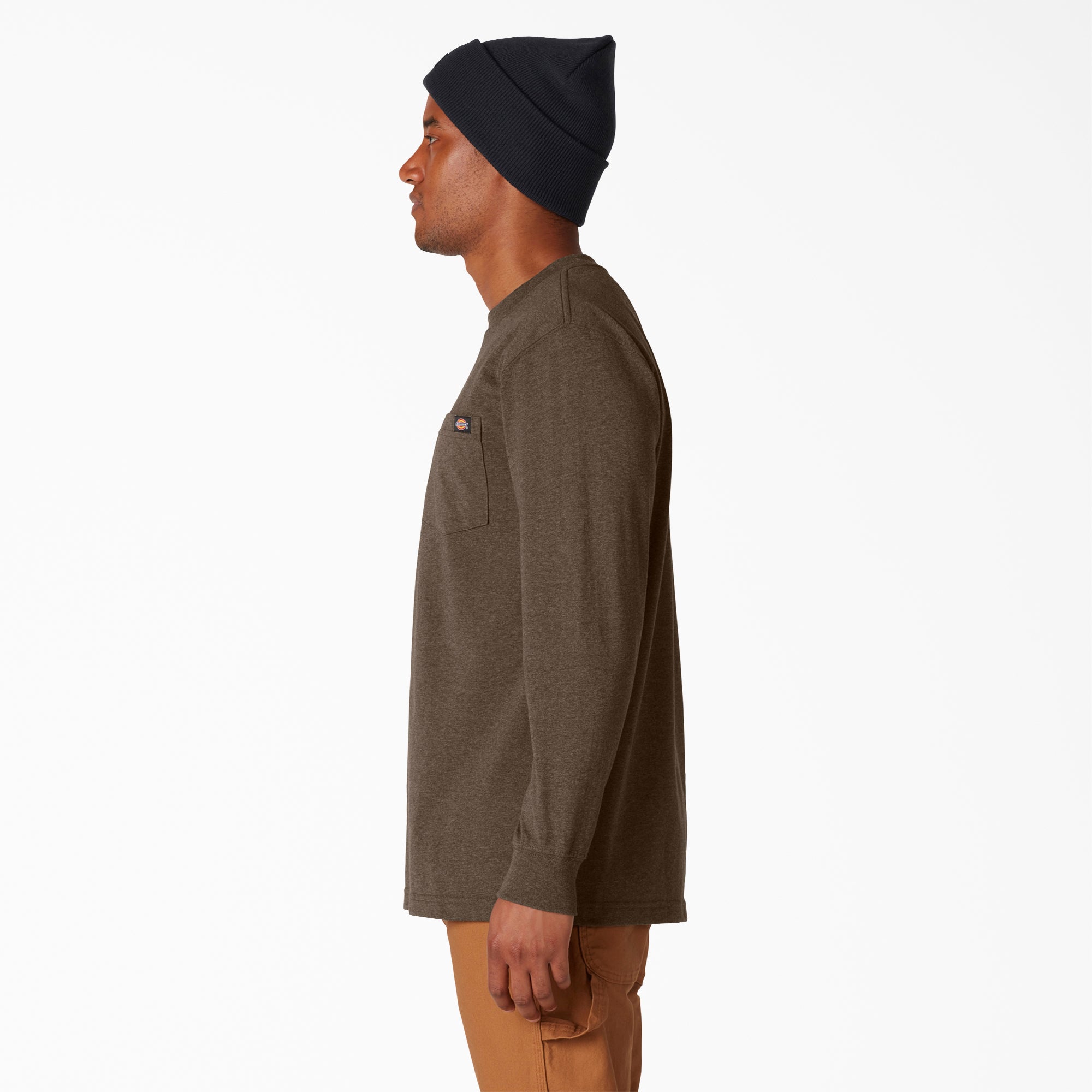 Heavyweight Heathered Long Sleeve Pocket T-Shirt